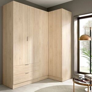 DMORA Armario Dmellin - Armario Angular para Dormitorio - 4 Puertas - 174x91x184 cm DMORA Armario Dmellin - Armario Angular para Dormitorio - 4 Puertas - 174x91x184 cm