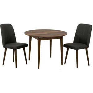 Dmora - Alcor - Nogal - Antracita - Conjunto de comedor Dmora - Alcor - Nogal - Antracita - Conjunto de comedor