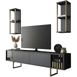 Dmora - Eunomia - Carbón y Negro - TV stand Dmora - Eunomia - Carbón y Negro - TV stand