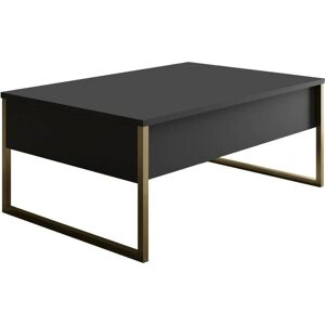 Dmora Mesa de café Dgiagnon - 90x60cm Antracita y Oro Dmora Mesa de café Dgiagnon - 90x60cm Antracita y Oro