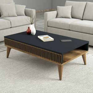 Mesita de centro Nogal y Antracita - Mueble para Sala Mesita de centro Nogal y Antracita - Mueble para Sala