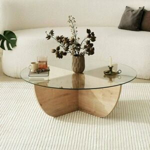 Mesa de café Dmora Roble - Diseño moderno, Superficie versátil - 90x90x30cm Mesa de café Dmora Roble - Diseño moderno, Superficie versátil - 90x90x30cm