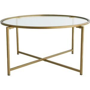 Mesa de café Dmora Cursa - Modern, Vidrio ecológico, Oro, 83x83x40cm Mesa de café Dmora Cursa - Modern, Vidrio ecológico, Oro, 83x83x40cm