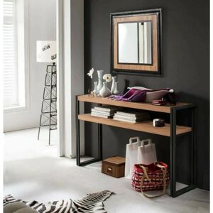 Consola Dmazzarr - Mesa multiusos, Gabinete, 140x35x80 cm, Roble y Negro Consola Dmazzarr - Mesa multiusos, Gabinete, 140x35x80 cm, Roble y Negro
