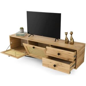 DMORA - dmarchin - Roble - Negro - Mueble de TV DMORA - dmarchin - Roble - Negro - Mueble de TV