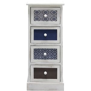 Mobili Rebecca Rebecca - Chest of Drawers White & Blue - Small Space Storage Mobili Rebecca Rebecca - Chest of Drawers White & Blue - Small Space Storage