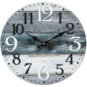 Mobili Rebecca White Grey Blue Shabby Wall Clock - Wall Clock Mobili Rebecca White Grey Blue Shabby Wall Clock - Wall Clock