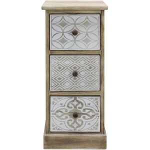 Table de Nuit Rebecca 3 Tiroirs Beige - Meuble Gain de Place - Publicité Table de Nuit Rebecca 3 Tiroirs Beige - Meuble Gain de Place - Publicité