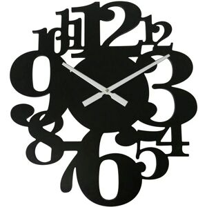 Rebecca Mobili Wall Clock - Modern Large Numbers MDF Black 55x50 - Wall Clock Rebecca Mobili Wall Clock - Modern Large Numbers MDF Black 55x50 - Wall Clock