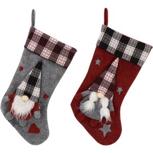 Rebecca Christmas Stockings - Red Grey White - Festive Holiday Decor Rebecca Christmas Stockings - Red Grey White - Festive Holiday Decor