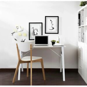 Rebecca Furniture Compact White Desk - Office/Home Space-Saving Table for PC Rebecca Furniture Compact White Desk - Office/Home Space-Saving Table for PC