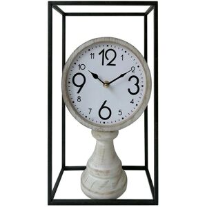 Mobili Rebecca Rebecca Orologio da Tavolo - Vintage MDF Metallo - 35.5cm Mobili Rebecca Rebecca Orologio da Tavolo - Vintage MDF Metallo - 35.5cm
