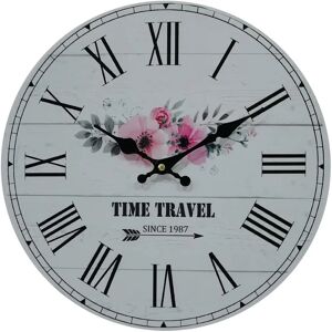 Mobili Rebecca Weiß Blumen Wanduhr - Wanduhr Mobili Rebecca Weiß Blumen Wanduhr - Wanduhr
