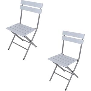 Sillas de Exterior Rebecca - Juego de 2 de Plástico y Acero Plegables para Camping Bar Sillas de Exterior Rebecca - Juego de 2 de Plástico y Acero Plegables para Camping Bar