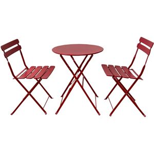 Mobili Rebecca Rebecca Ensemble de Mobilier Table Bistrot et 2 Chaises Extérieur Acier Rouge - Ensemble de Mobilier - Publicité Mobili Rebecca Rebecca Ensemble de Mobilier Table Bistrot et 2 Chaises Extérieur Acier Rouge - Ensemble de Mobilier - Publicité