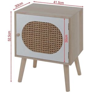 Mobili Rebecca Rebecca Mesita de Noche Escandinava de Madera con 1 Puerta Blanco Marrón - Mesilla Mobili Rebecca Rebecca Mesita de Noche Escandinava de Madera con 1 Puerta Blanco Marrón - Mesilla