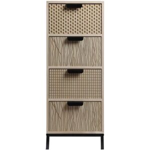 Rebecca Furniture Chest of Drawers - Modern Wood & Metal Style Rebecca Furniture Chest of Drawers - Modern Wood & Metal Style