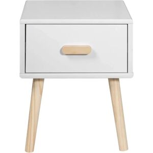Nuitette Rebecca - Style Scandinave - 44x35x35 MDF Blanc Marron - Publicité Nuitette Rebecca - Style Scandinave - 44x35x35 MDF Blanc Marron - Publicité