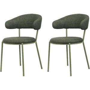 Mobili Rebecca Modèle RE7032 Vert Foncé Acier Polyester Chaise Set 2 - Publicité Mobili Rebecca Modèle RE7032 Vert Foncé Acier Polyester Chaise Set 2 - Publicité