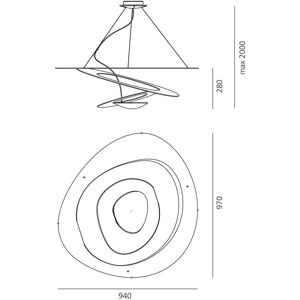 Artemide Weiße Pendelleuchte - Giuseppe Maurizio Scutellà - Höhenverstellbar - Pendellampe Artemide Weiße Pendelleuchte - Giuseppe Maurizio Scutellà - Höhenverstellbar - Pendellampe