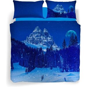 Caleffi Snow in the blue night katoenen dekbedovertrek - Tweepersoons Caleffi Snow in the blue night katoenen dekbedovertrek - Tweepersoons
