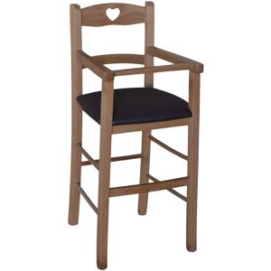 Okaffarefatto Chaise Haute en Bois et Simili Cuir Marron - Publicité Okaffarefatto Chaise Haute en Bois et Simili Cuir Marron - Publicité