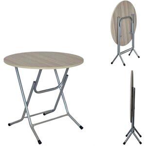 Okaffarefatto - table ronde 80 cm - cadre en fer - plateau bois - Table - Publicité Okaffarefatto - table ronde 80 cm - cadre en fer - plateau bois - Table - Publicité