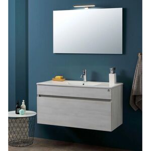Kiamami Valentina - Mueble de baño empotrado - 100cm, Gris claro, Cierre suave Kiamami Valentina - Mueble de baño empotrado - 100cm, Gris claro, Cierre suave