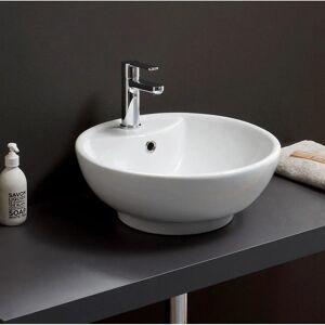 Lavabo de Apoyo Redondo de Cerámica Blanca de Kiamami Valentina - Lavabo de Apoyo Lavabo de Apoyo Redondo de Cerámica Blanca de Kiamami Valentina - Lavabo de Apoyo