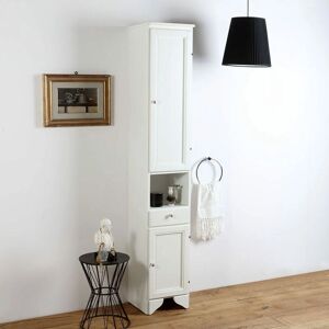 Kiamami Valentina - Columna de baño con puertas, cajón, espacio abierto - Lavanda blanca Kiamami Valentina - Columna de baño con puertas, cajón, espacio abierto - Lavanda blanca