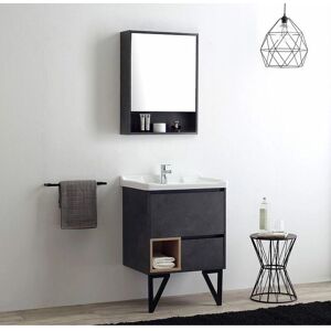 Kiamami Valentina Mueble de Baño Moderno Industrial Gris - 60cm Kiamami Valentina Mueble de Baño Moderno Industrial Gris - 60cm