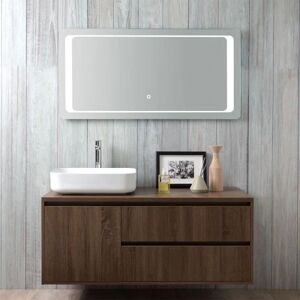 Kiamami Valentina - Mueble de baño Nogal Oscuro con Espejo LED - Tipo Baño Kiamami Valentina - Mueble de baño Nogal Oscuro con Espejo LED - Tipo Baño