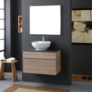 Kiamami Valentina - Meuble de salle de bain suspendu 80cm avec dessus en bois anthracite & lavabo en céramique - Publicité Kiamami Valentina - Meuble de salle de bain suspendu 80cm avec dessus en bois anthracite & lavabo en céramique - Publicité