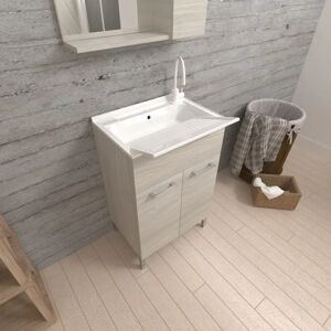 Kiamami Valentina - Évier de Lavanderie 50cm avec Planche Amovible - Bois Gris Kiamami Valentina - Évier de Lavanderie 50cm avec Planche Amovible - Bois Gris