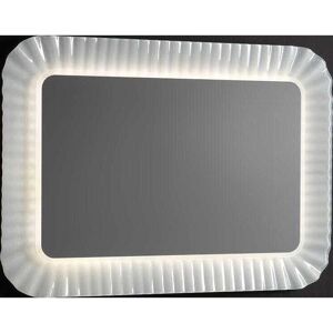 Kiamami Valentina - Espejo de cristal ondulado blanco sin marco con LED - 94x68cm Kiamami Valentina - Espejo de cristal ondulado blanco sin marco con LED - 94x68cm