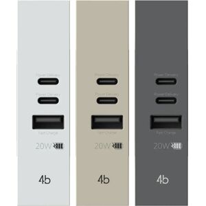 4Box USB-uttag - 3 portar, 20W, Snabbladdning 4Box USB-uttag - 3 portar, 20W, Snabbladdning