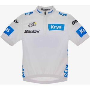 Maglia bianca Tour de France giovani di Santini - Microfibra leggera e traspirante Maglia bianca Tour de France giovani di Santini - Microfibra leggera e traspirante