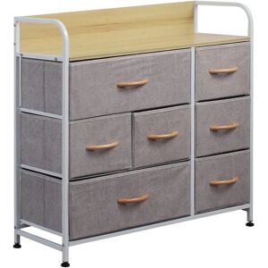 Armadio portaoggetti grigio Bakaji - 7 cassetti in tessuto - Design moderno minimalista Armadio portaoggetti grigio Bakaji - 7 cassetti in tessuto - Design moderno minimalista