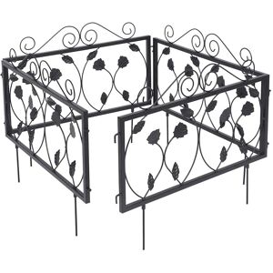 Bordo da giardino in metallo Bakaji 225x34cm con decorazione foglie Bordo da giardino in metallo Bakaji 225x34cm con decorazione foglie