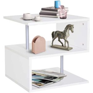 Bakaji Vit modern bokhylla med 3 hyllor - Bokhylla med bord Bakaji Vit modern bokhylla med 3 hyllor - Bokhylla med bord