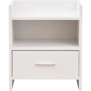Bakaji Modern Nightstand with 1 Drawer and 2 Shelves - Space-Saving White Bakaji Modern Nightstand with 1 Drawer and 2 Shelves - Space-Saving White