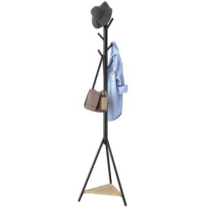 BAKAJI Black Modern Clothes Stand - Space-Saving 6 Hooks & 1 Shelf BAKAJI Black Modern Clothes Stand - Space-Saving 6 Hooks & 1 Shelf