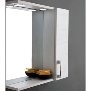 Kiamami Valentina - Specchio da bagno con pensile - Effetto legno bianco Kiamami Valentina - Specchio da bagno con pensile - Effetto legno bianco