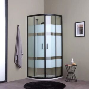 Kiamami Valentina Cabine de Douche Angle Noire 90x90 - Accessoire Moderne - Publicité Kiamami Valentina Cabine de Douche Angle Noire 90x90 - Accessoire Moderne - Publicité