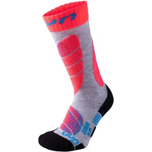 UYN Meias de Esqui Junior Cinza Claro / Coral Fluo - Meias de esqui UYN Meias de Esqui Junior Cinza Claro / Coral Fluo - Meias de esqui