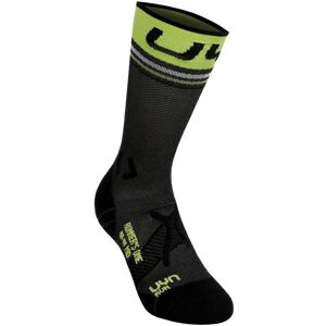 Uyn Runners ONE Mid Socks - Grey Melange Lime Green - Men's Running Socks Uyn Runners ONE Mid Socks - Grey Melange Lime Green - Men's Running Socks
