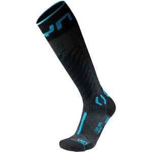 UYN Men Ski Socks ONE Merino Antracite/Turquoise - Ski Socks UYN Men Ski Socks ONE Merino Antracite/Turquoise - Ski Socks