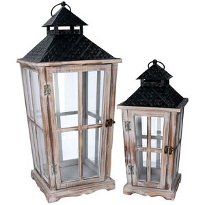 Webmarketpoint - Farol rectangular de madera - 28x28cm - 65cm H Webmarketpoint - Farol rectangular de madera - 28x28cm - 65cm H