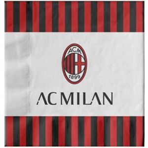 Jadeo AC Milan Paper Napkins - 33x33cm Set of 20 Jadeo AC Milan Paper Napkins - 33x33cm Set of 20