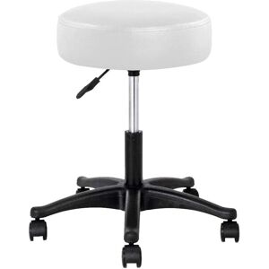 Bakaji Draaistoel met 10cm EcoLeder Zitting - Salon/Studio Wit Bakaji Draaistoel met 10cm EcoLeder Zitting - Salon/Studio Wit
